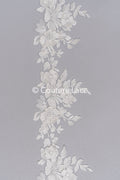 Floral 3D flower bridal lace trim/ flowery lace edge for wedding dresses // T25-234