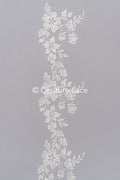 Fine bridal lace trim with floral pattern/ floral lace edge for wedding dresses // T25-235