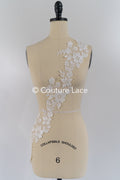 Fine bridal lace trim with floral pattern/ floral lace edge for wedding dresses // T25-235