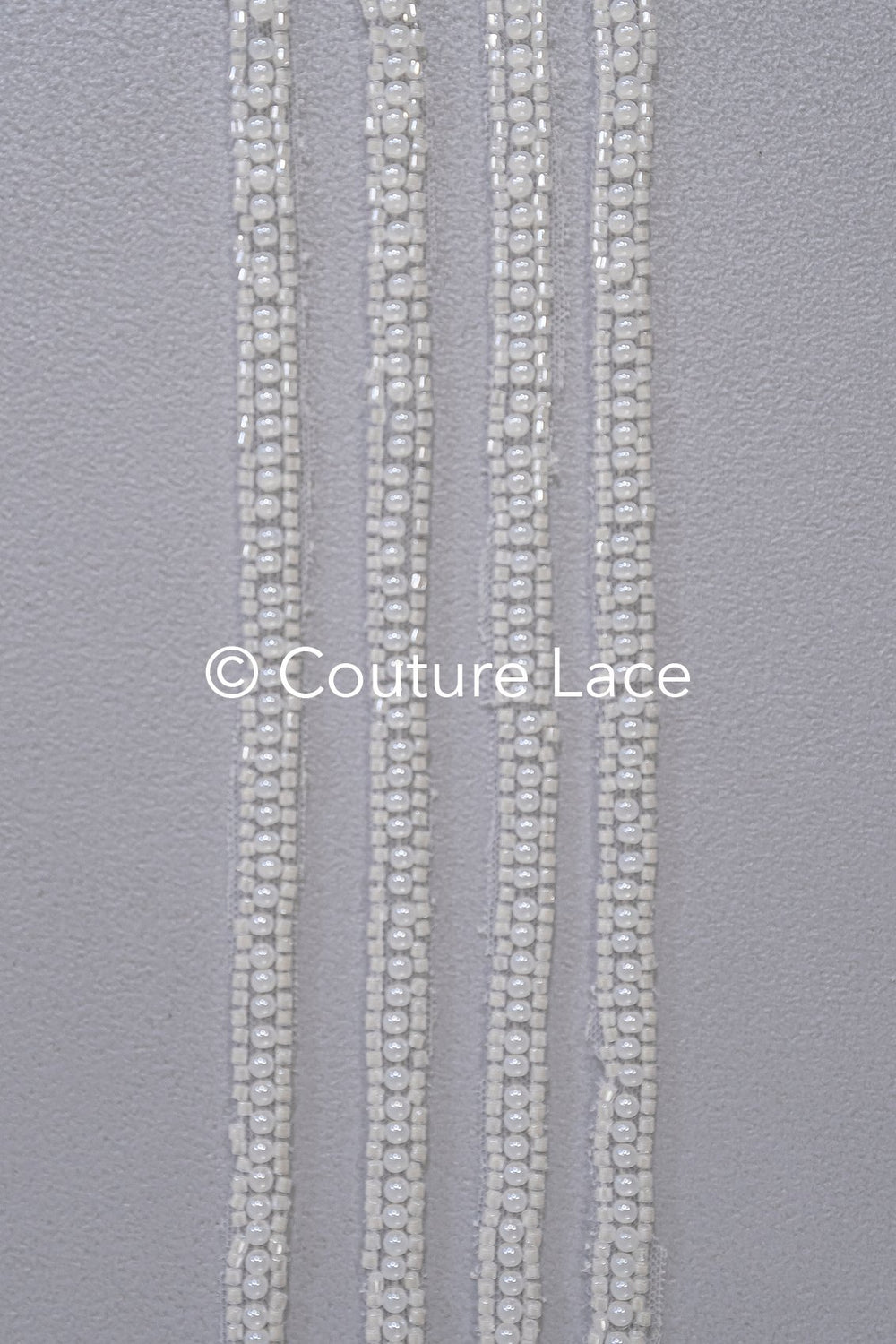 Heavy embroidered bridal lace trim / beaded lace edge for straps or bridal belt // T25-239