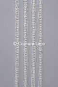 Heavy embroidered bridal lace trim / beaded lace edge for straps or bridal belt // T25-239