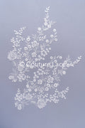 Applikation weiß mit Perlen & Pailletten/ Hochzeitskleid Spitzenapplikation/ Braut Applikation// A24-062B