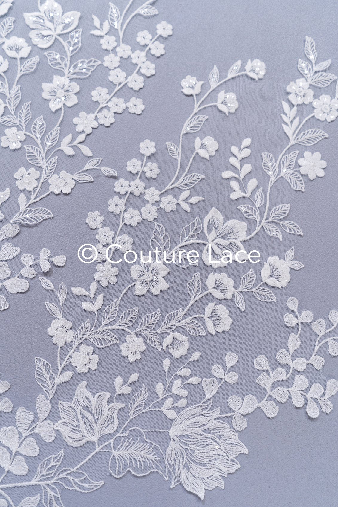Applikation weiß mit Perlen & Pailletten/ Hochzeitskleid Spitzenapplikation/ Braut Applikation// A24-062B