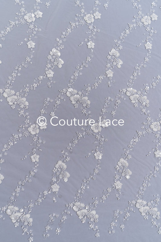 Perlen-Spitzenstoff/ Couture-Spitzenstoff/ Braut-Spitzenstoff/ Perlen-Spitzenstoff// L24-809