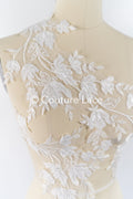 Romantische Applikation off-white/ Brautapplikation mit Blumen/ Brautkleid Spitzenapplikation/ Brautspitze Applikation// A24-376