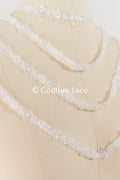 Heavy embroidered bridal lace trim / beaded lace edge for straps or bridal belt // T25-242