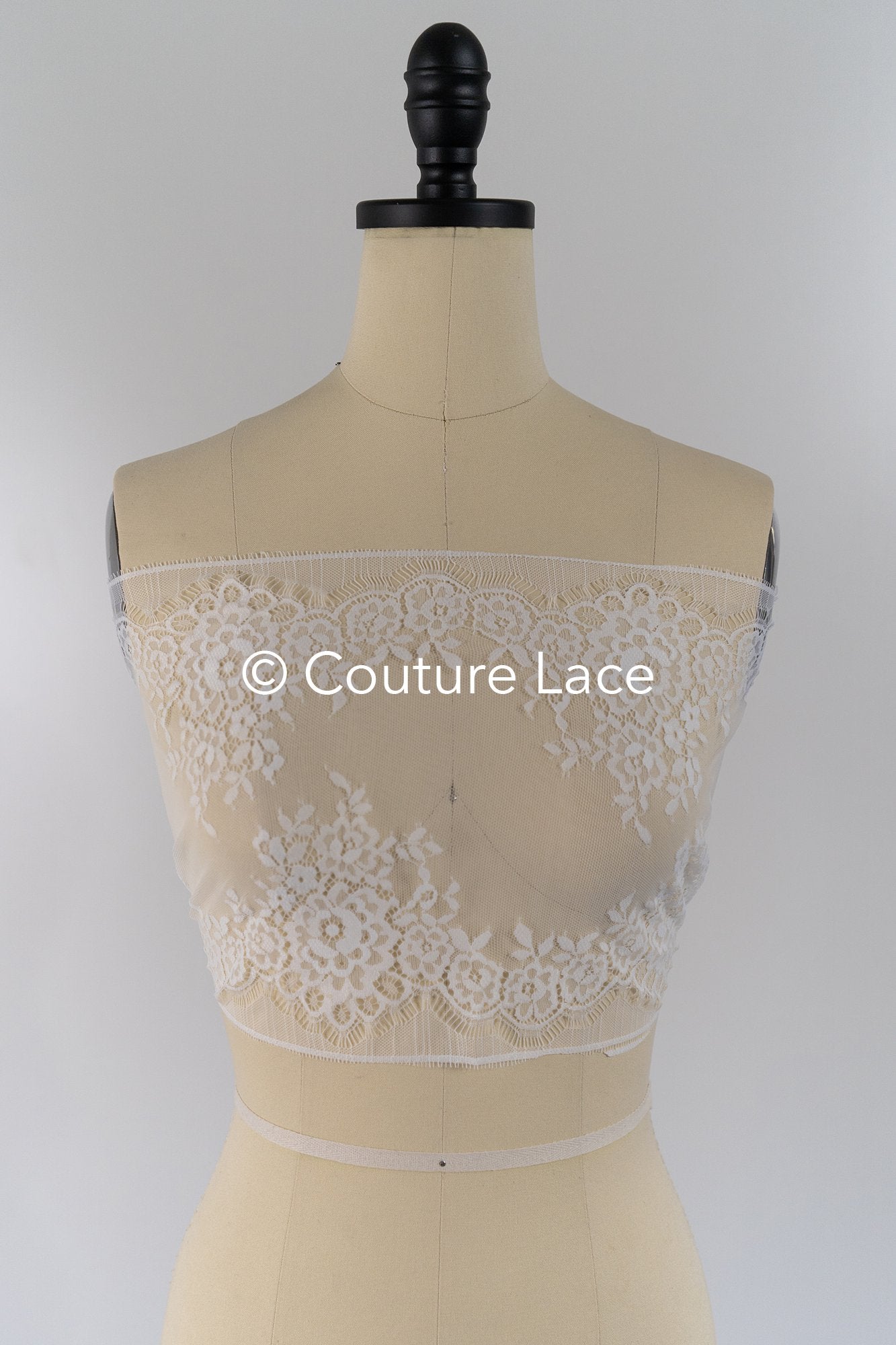 3 mètres de galon de dentelle florale française / Galon de dentelle Chantilly française pour mariée // T26-254