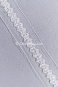 Heavy embroidered bridal lace trim / beaded lace edge for straps or bridal belt // T25-258
