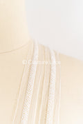 Heavy embroidered bridal lace trim / beaded lace edge for straps or bridal belt // T25-259