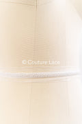 Heavy embroidered bridal lace trim / beaded lace edge for straps or bridal belt // T25-259