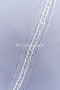 Heavy embroidered bridal lace trim / beaded lace edge for straps or bridal belt // T25-260