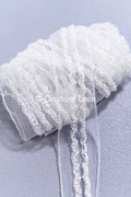Heavy embroidered bridal lace trim / beaded lace edge for straps or bridal belt // T25-260