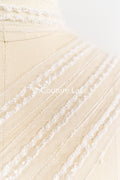 Heavy embroidered bridal lace trim / beaded lace edge for straps or bridal belt // T25-260