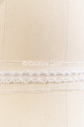 Heavy embroidered bridal lace trim / beaded lace edge for straps or bridal belt // T25-260