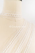 Heavy embroidered bridal lace trim / beaded lace edge for straps or bridal belt // T25-260