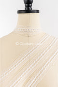 Heavy embroidered bridal lace trim / beaded lace edge for straps or bridal belt // T25-260