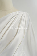 Ivory Satin Fabric – Firm, Flowing Satin for Wedding Dresses // R-075