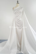 Noble bridal satin fabric – silky smooth shine with scratch pattern for wedding dresses &amp; decoration// R-074