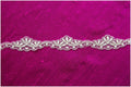 Bridal lace trim with silver thread/ Silver cream lace trim/ Bridal lace trim// T17-029