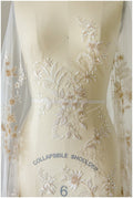 Off-White + SILBER + CHAMPAGNER Blumen Spitze/ Florale Brautspitze/ Brautkleid Spitze// L17-028