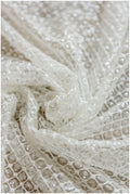 Netzspitze mit transparenten Pailletten/ sehr weicher Tüllstoff für Brautkleider/ Paillettenmaschen mit Glitzer Pailletten// L17-063