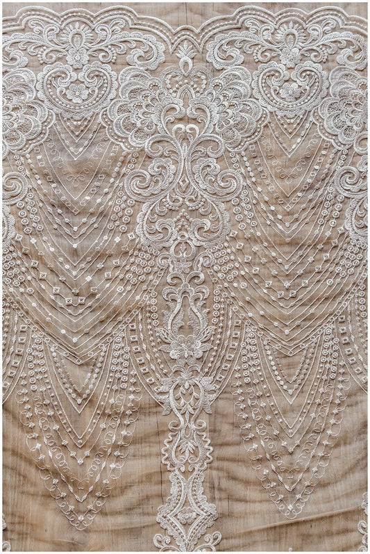 Soft embroidered lace fabric, flower wedding lace, sequin lace fabric, bridal lace fabric, couture lace, wedding dress lace// L17-036