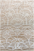 Soft geometric sequin lace/ wedding lace off-white/ bridal lace/ sequin lace fabric/ floral lace fabric/ bridal lace// L17-048