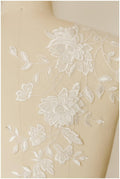 2Stk. Verspiegelte 3D Spitze Blume Applikation, 3D Aufnäher, Brautkleid Spitze Blume, Spitze Aufnäher, Brautkleid Applikation// A17-011
