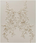 IVORY+NUDE Spitzenblume Applikation, gespiegelte Spitzenblumenplatte, Hochzeitskleid Spitze, Spitzenaufnäher, Brautkleid Applikation, Goldspitze// A17-048