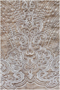 Soft embroidered lace fabric, flower wedding lace, sequin lace fabric, bridal lace fabric, couture lace, wedding dress lace// L17-036