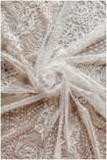 Soft embroidered lace fabric, flower wedding lace, sequin lace fabric, bridal lace fabric, couture lace, wedding dress lace// L17-036