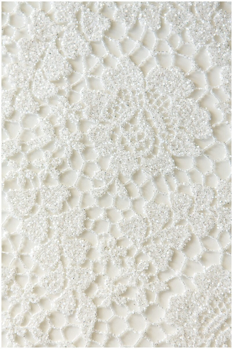 Guipure HAUTE COUTURE lace fabric with glitter finish/ wedding dress fabric/ crochet lace/ bridal lace// L17-090