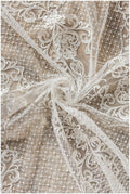 Ornate pattern lace fabric, modern bridal dress lace, sequin lace for wedding dresses, lace fabric with sparkling sequins // L17-093