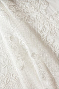 Ornate pattern lace fabric, modern bridal dress lace, sequin lace for wedding dresses, lace fabric with sparkling sequins // L17-093