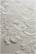 2x 1 yds mirrored IVORY/ SILVER lace trim/ bridal lace/ bridal lace/ veil lace trim// T17-031
