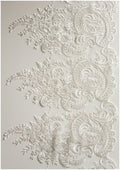 2x 1 yds mirrored IVORY/ SILVER lace trim/ bridal lace/ bridal lace/ veil lace trim// T17-031