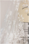 Bridal lace fabric off-white/ wedding lace fabric/ floral lace design/ flower bridal lace fabric// L17-081