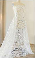 Guipure HAUTE COUTURE lace fabric with glitter finish/ wedding dress fabric/ crochet lace/ bridal lace// L17-090