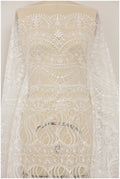 Beautiful boho lace fabric/ bridal lace off-white/ wedding dress lace fabric with sequins/ boho bridal lace// L17-103