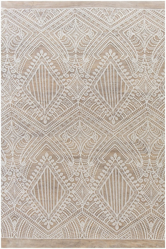 Geometric lace fabric, bridal lace fabric, wedding dress lace fabric, beaded boho lace, bridal lace dress, wave lace// L17-104