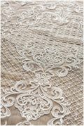 Ornate pattern lace fabric, modern bridal dress lace, sequin lace for wedding dresses, lace fabric with sparkling sequins // L17-093