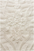 Geometric floral lace off-white/ sequin embroidered floral lace/ bridal dress lace/ soft embroidered lace fabric// L17-097