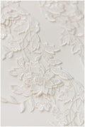 2x 1yds mirrored silver/ off-white 3D flower lace trim/ lace trim/ bridal lace with 3D flowers// T17-007