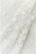 Romantische bestickte Blumenspitze/ Braut Spitzenstoff Off-White/ Hochzeitskleid Spitzenstoff/ Pailletten Blumenspitze/ Brautspitze// L17-113