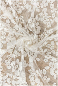 Romantische bestickte Blumenspitze/ Braut Spitzenstoff Off-White/ Hochzeitskleid Spitzenstoff/ Pailletten Blumenspitze/ Brautspitze// L17-113
