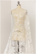 Baumwolle bestickter Blumen Spitzenstoff/ Braut Spitzenstoff Off-White/ Hochzeitskleid Spitzenstoff/ florale Spitze/ Braut Spitze// L17-114
