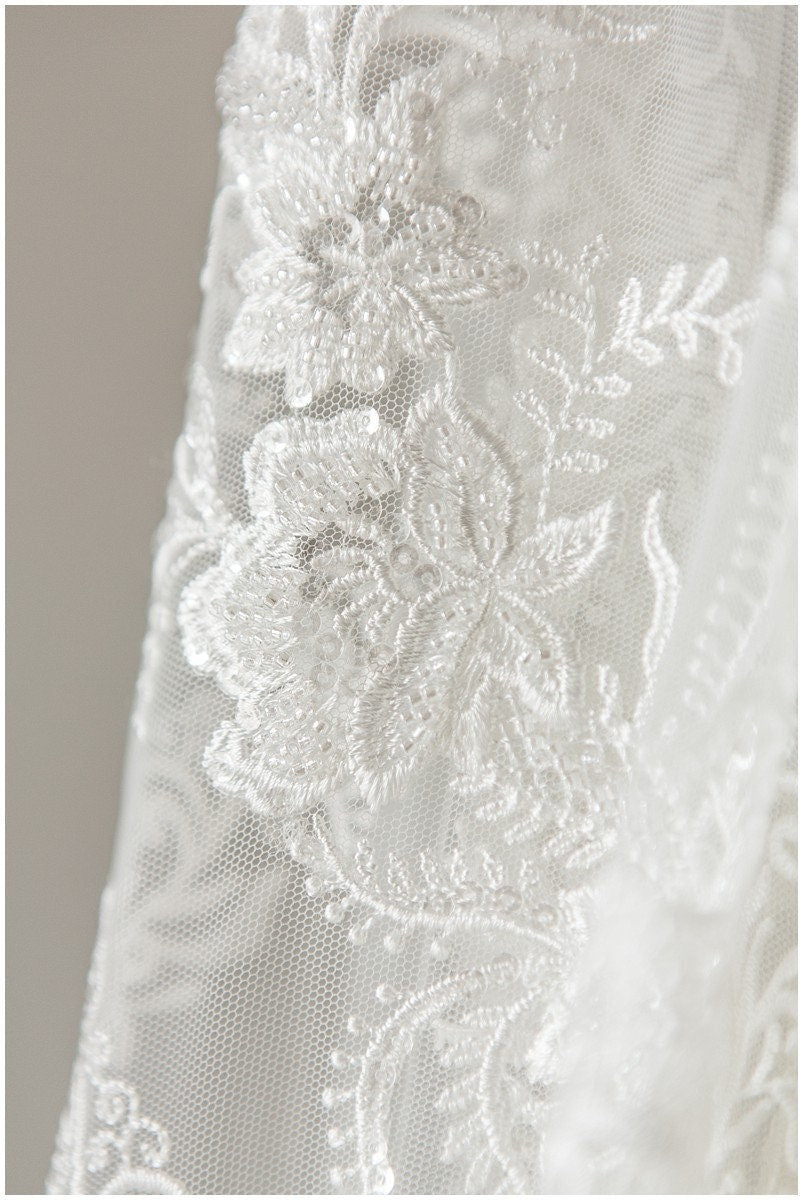 Schwerer Perlen Spitzenstoff, Braut Spitzenstoff, Hochzeitskleid Spitzenstoff, florale Spitze, Braut Spitzenkleid, Wellenspitze// L17-107