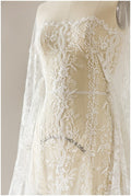 Schwerer Perlen Spitzenstoff, Braut Spitzenstoff, Hochzeitskleid Spitzenstoff, florale Spitze, Braut Spitzenkleid, Wellenspitze// L17-107