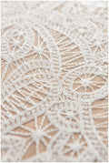 Moderner geometrischer Spitzenstoff Off-White/ Braut Spitzenstoff mit Pailletten/ Hochzeitskleid Spitzenstoff/ Pailletten Spitze/ Braut Spitze// L17-116M