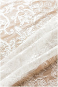 Glitter lace fabric with sequins/ Chantilly base bridal lace fabric/ Off-White lace/ French lace fabric// L17-115